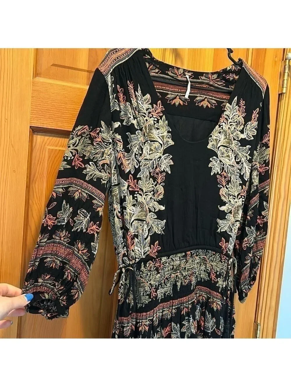 Free People Moonlight Drive in Black Combo Mini Dress Size XS